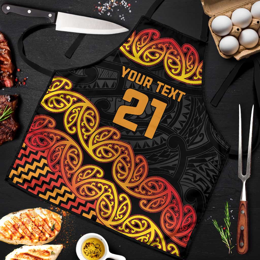 New Zealand Rugby Pacific Custom Apron Rangatira Maori Kowhaiwhai Pattern - Aussie Hoodie