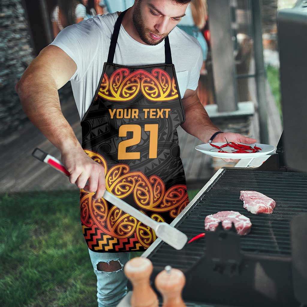 New Zealand Rugby Pacific Custom Apron Rangatira Maori Kowhaiwhai Pattern - Aussie Hoodie