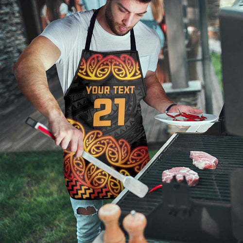 New Zealand Rugby Pacific Custom Apron Rangatira Maori Kowhaiwhai Pattern - Aussie Hoodie