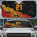 New Zealand Rugby Pacific Custom Auto Sun Shade Rangatira Maori Kowhaiwhai Pattern - Aussie Hoodie