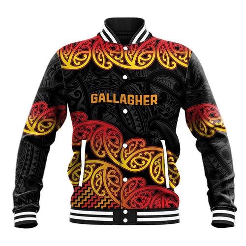 New Zealand Rugby Pacific Custom Baseball Jacket Rangatira Maori Kowhaiwhai Pattern