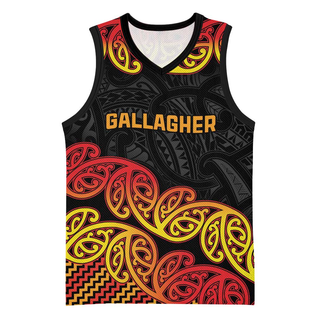 New Zealand Rugby Pacific Custom Basketball Jersey Rangatira Maori Kowhaiwhai Pattern - Aussie Hoodie