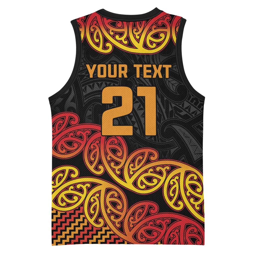 New Zealand Rugby Pacific Custom Basketball Jersey Rangatira Maori Kowhaiwhai Pattern - Aussie Hoodie