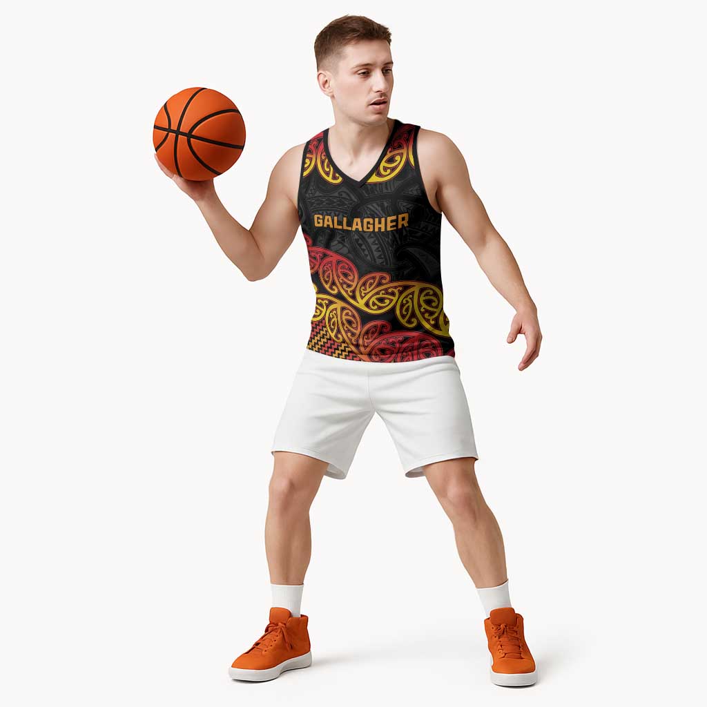 New Zealand Rugby Pacific Custom Basketball Jersey Rangatira Maori Kowhaiwhai Pattern - Aussie Hoodie
