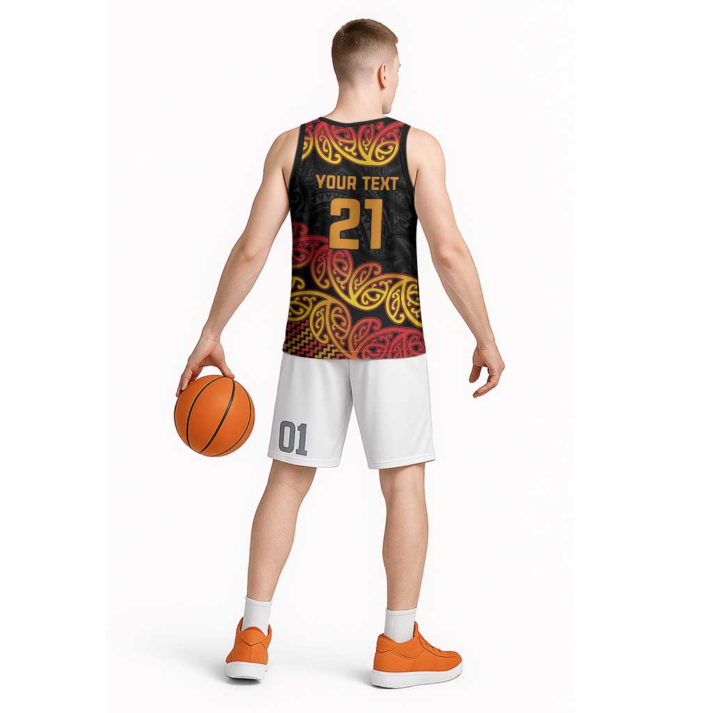 New Zealand Rugby Pacific Custom Basketball Jersey Rangatira Maori Kowhaiwhai Pattern - Aussie Hoodie