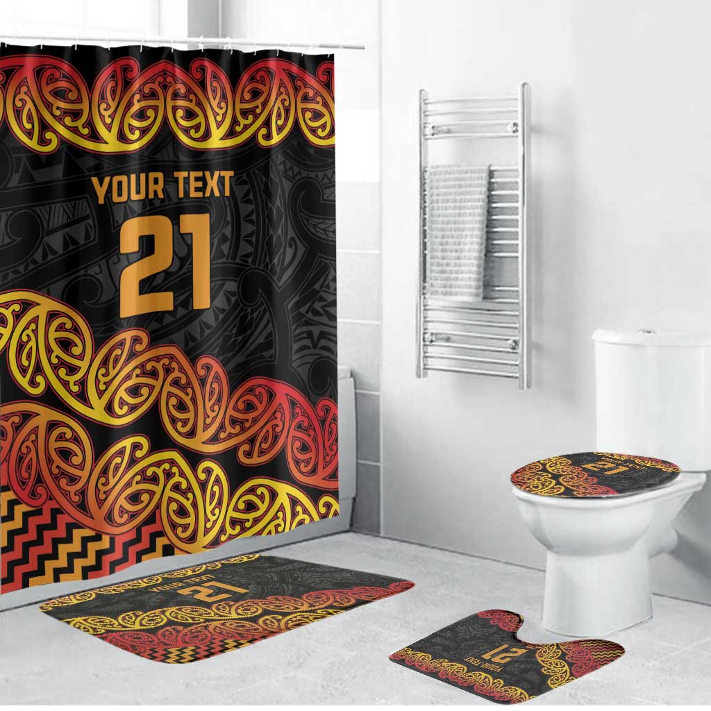 New Zealand Rugby Pacific Custom Bathroom Set Rangatira Maori Kowhaiwhai Pattern - Aussie Hoodie