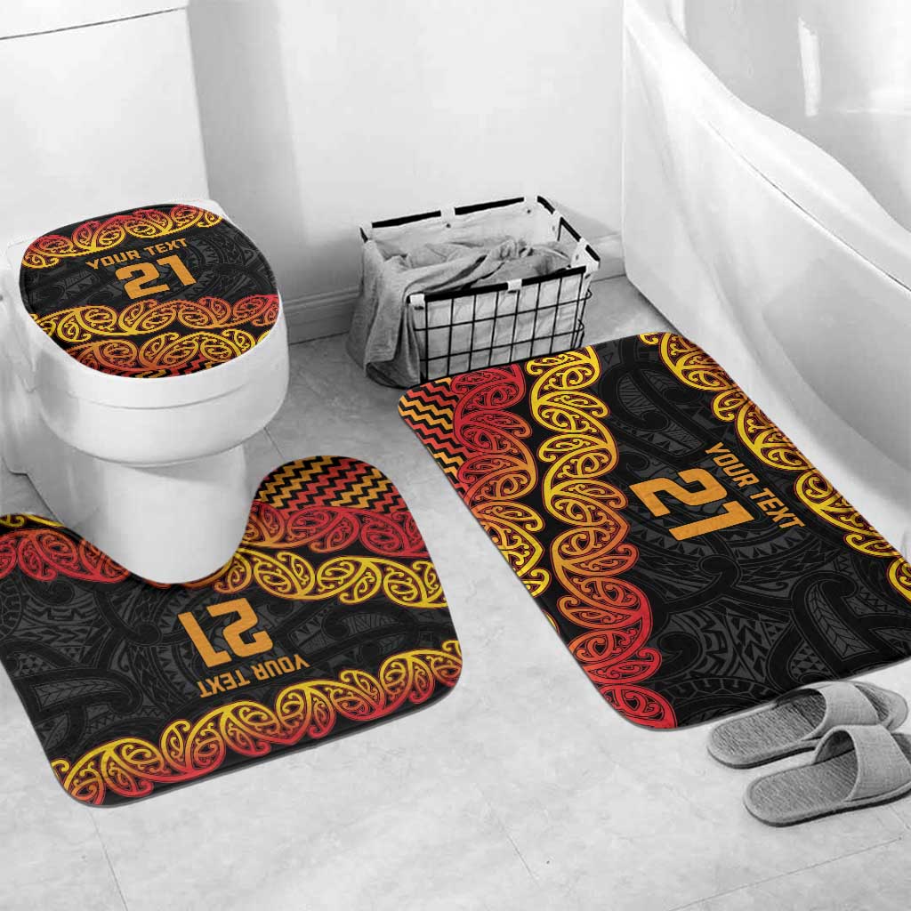 New Zealand Rugby Pacific Custom Bathroom Set Rangatira Maori Kowhaiwhai Pattern - Aussie Hoodie