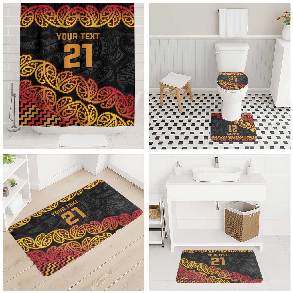 New Zealand Rugby Pacific Custom Bathroom Set Rangatira Maori Kowhaiwhai Pattern - Aussie Hoodie