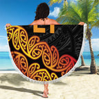 New Zealand Rugby Pacific Custom Beach Blanket Rangatira Maori Kowhaiwhai Pattern
