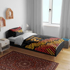 New Zealand Rugby Pacific Custom Bedding Set Rangatira Maori Kowhaiwhai Pattern