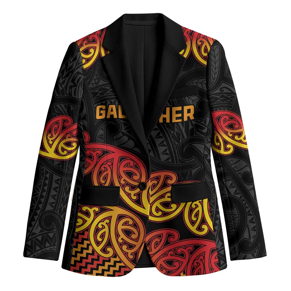 New Zealand Rugby Pacific Custom Blazer Rangatira Maori Kowhaiwhai Pattern - Aussie Hoodie