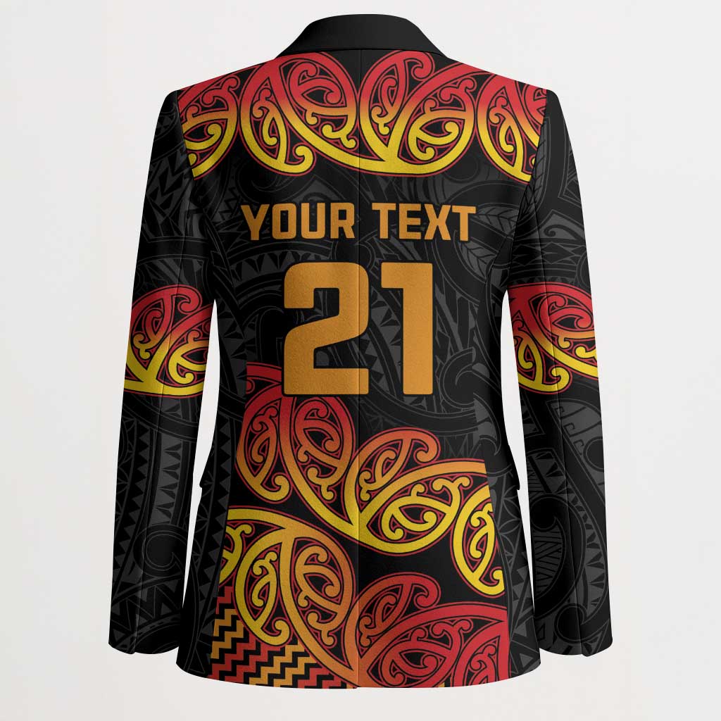 New Zealand Rugby Pacific Custom Blazer Rangatira Maori Kowhaiwhai Pattern - Aussie Hoodie