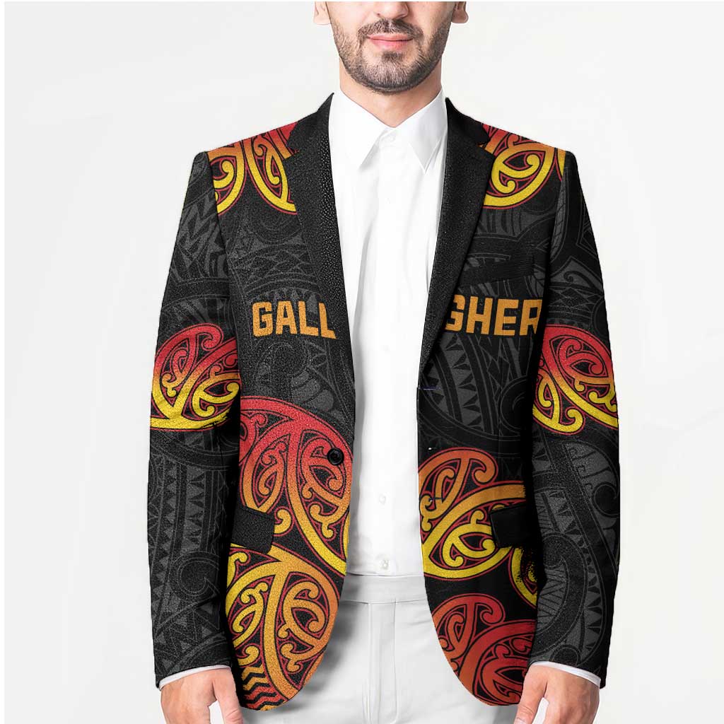 New Zealand Rugby Pacific Custom Blazer Rangatira Maori Kowhaiwhai Pattern - Aussie Hoodie