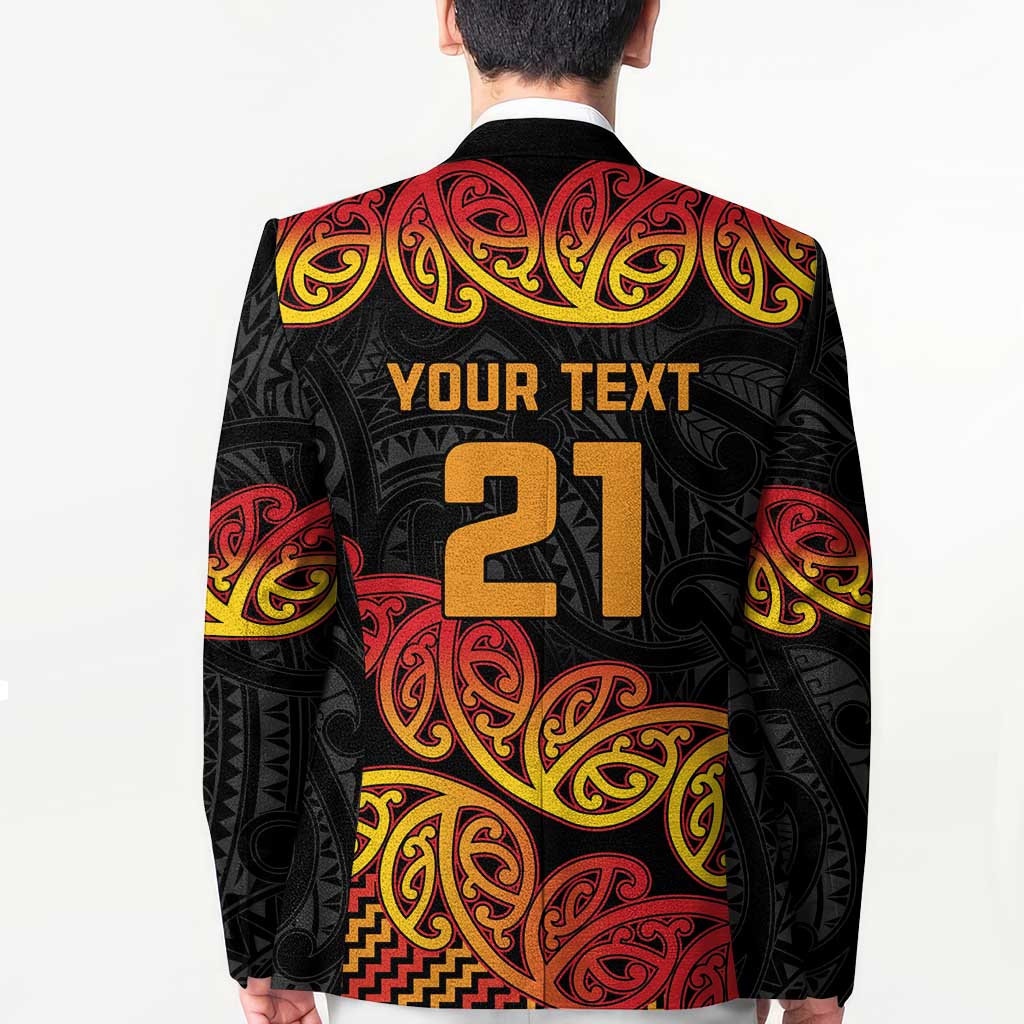 New Zealand Rugby Pacific Custom Blazer Rangatira Maori Kowhaiwhai Pattern - Aussie Hoodie