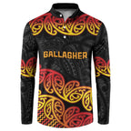 New Zealand Rugby Pacific Custom Button Sweatshirt Rangatira Maori Kowhaiwhai Pattern