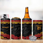 New Zealand Rugby Pacific Custom 4 in 1 Can Cooler Tumbler Rangatira Maori Kowhaiwhai Pattern
