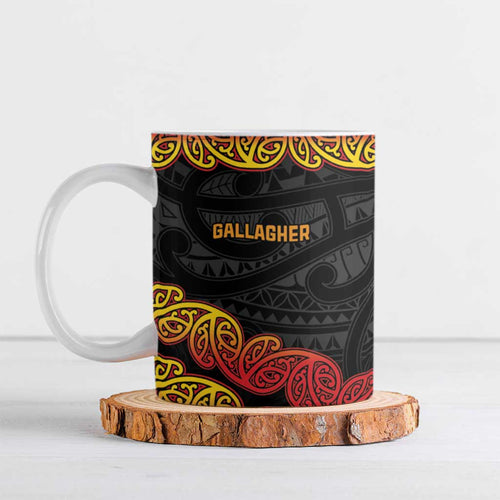 New Zealand Rugby Pacific Custom Ceramic Mug Rangatira Maori Kowhaiwhai Pattern - Aussie Hoodie