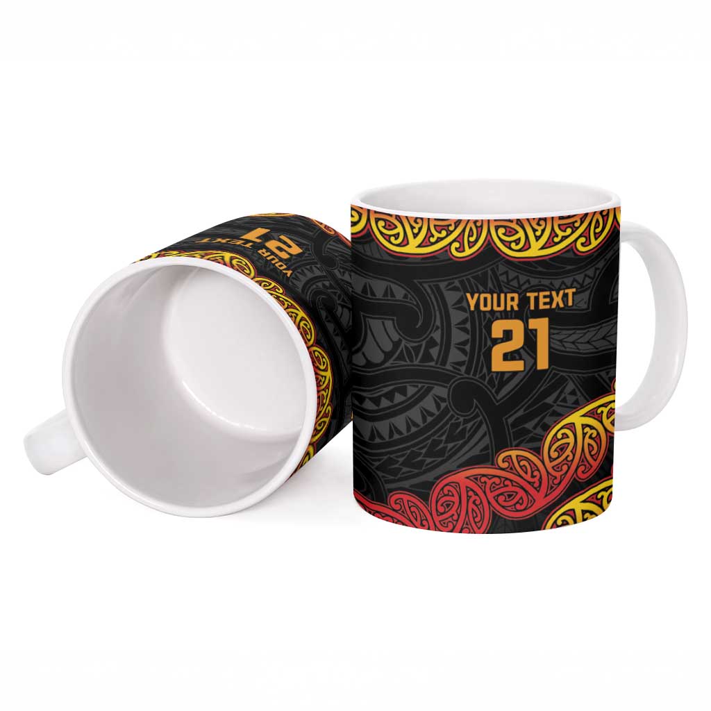 New Zealand Rugby Pacific Custom Ceramic Mug Rangatira Maori Kowhaiwhai Pattern - Aussie Hoodie