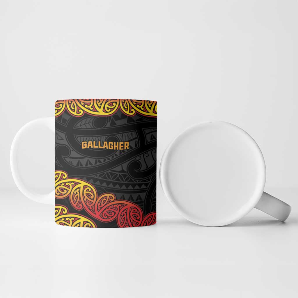 New Zealand Rugby Pacific Custom Ceramic Mug Rangatira Maori Kowhaiwhai Pattern - Aussie Hoodie