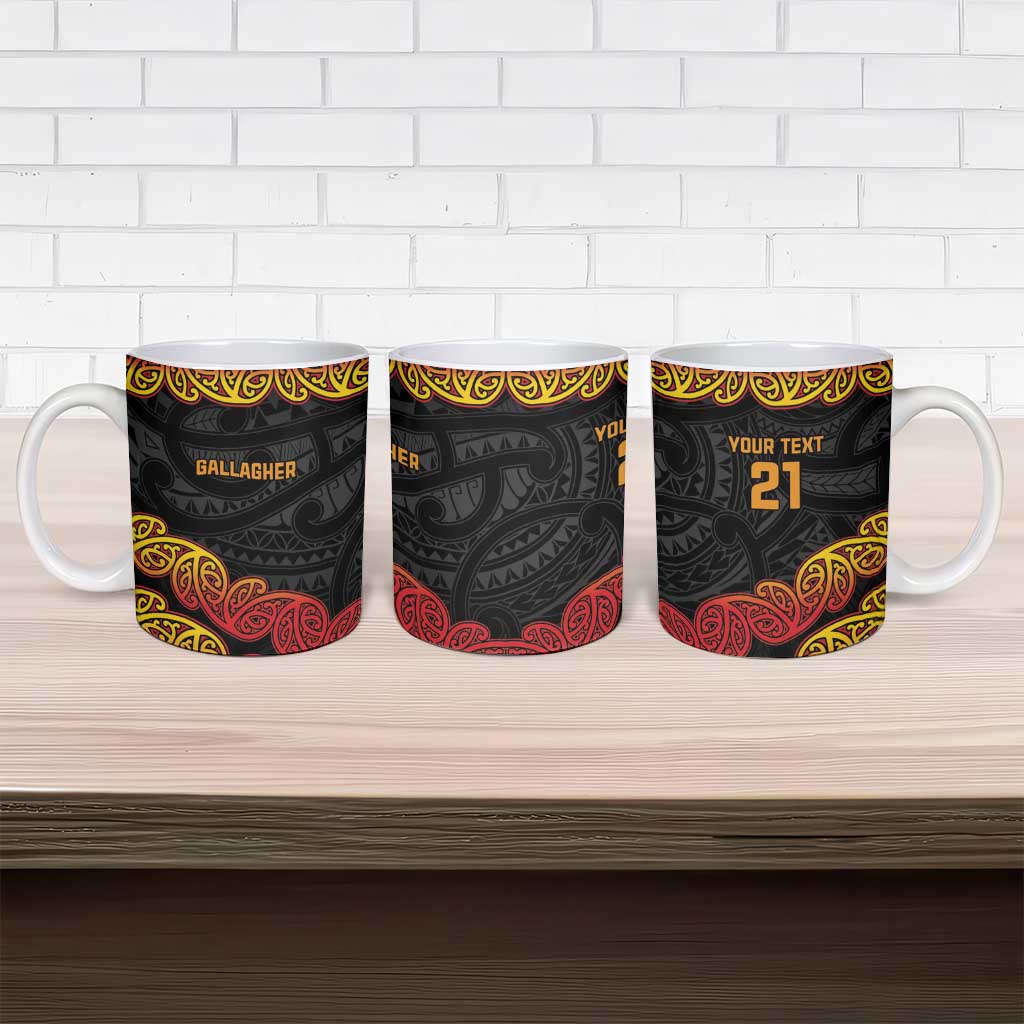 New Zealand Rugby Pacific Custom Ceramic Mug Rangatira Maori Kowhaiwhai Pattern - Aussie Hoodie