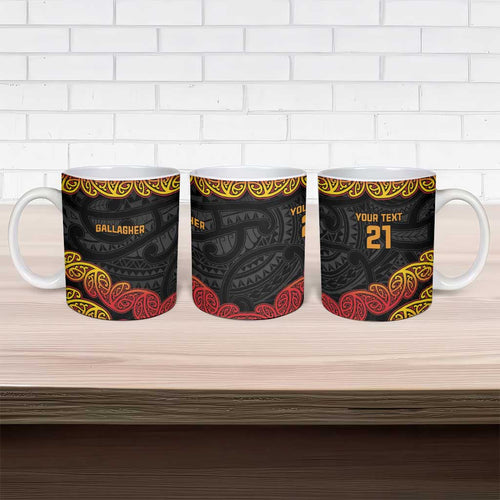 New Zealand Rugby Pacific Custom Ceramic Mug Rangatira Maori Kowhaiwhai Pattern - Aussie Hoodie