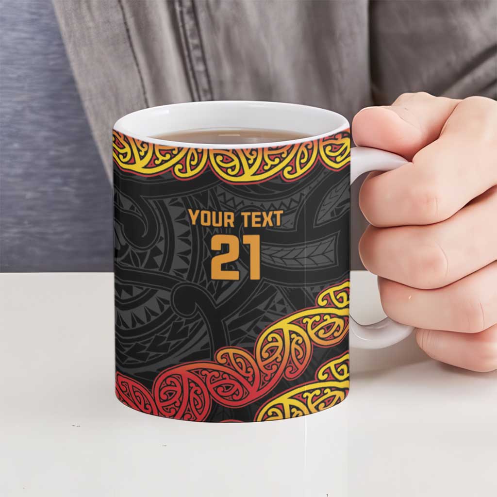 New Zealand Rugby Pacific Custom Ceramic Mug Rangatira Maori Kowhaiwhai Pattern - Aussie Hoodie