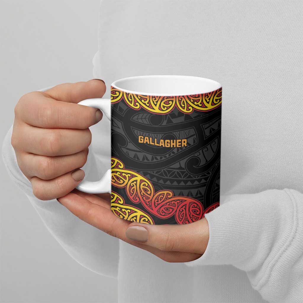 New Zealand Rugby Pacific Custom Ceramic Mug Rangatira Maori Kowhaiwhai Pattern - Aussie Hoodie