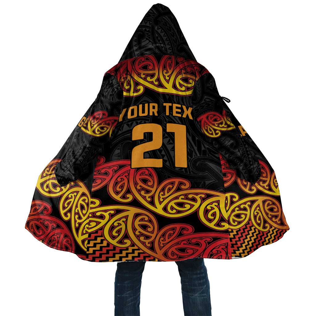 New Zealand Rugby Pacific Custom Cloak Rangatira Maori Kowhaiwhai Pattern - Aussie Hoodie