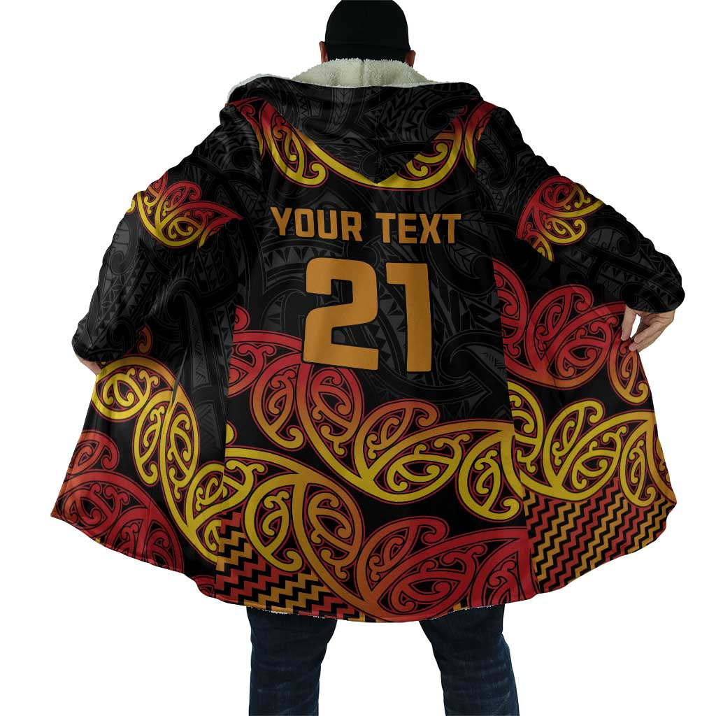 New Zealand Rugby Pacific Custom Cloak Rangatira Maori Kowhaiwhai Pattern - Aussie Hoodie