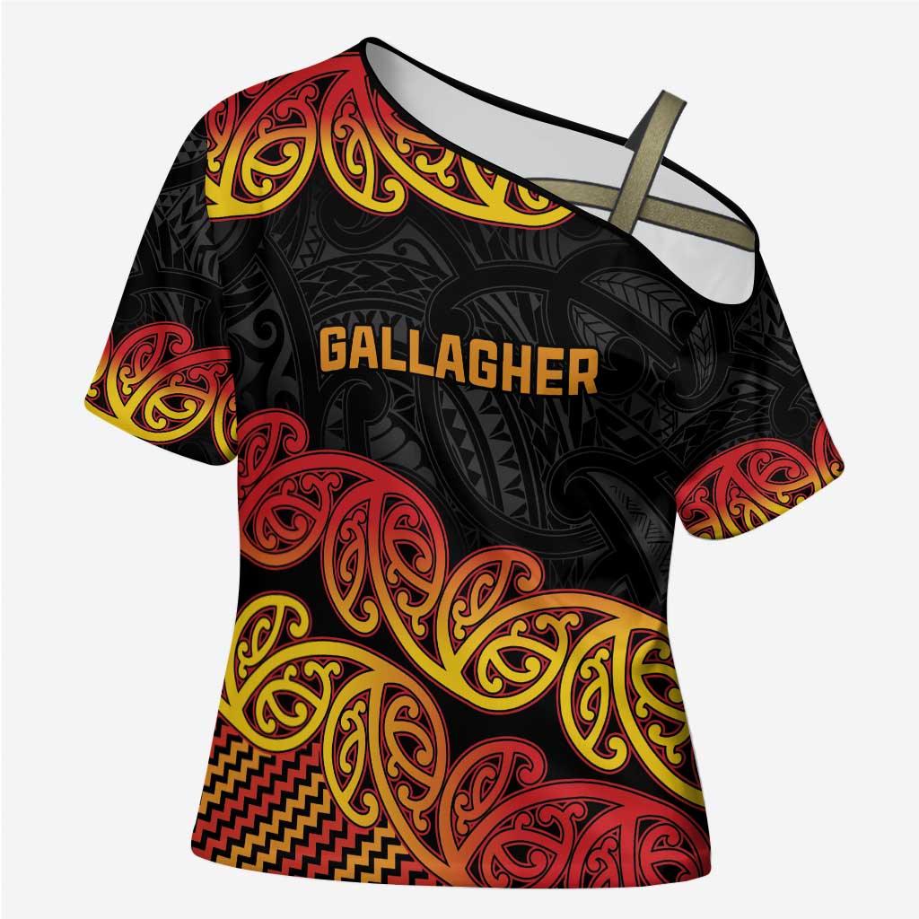 New Zealand Rugby Pacific Custom Cross Shoulder Shirt Rangatira Maori Kowhaiwhai Pattern - Aussie Hoodie