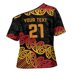 New Zealand Rugby Pacific Custom Cross Shoulder Shirt Rangatira Maori Kowhaiwhai Pattern - Aussie Hoodie