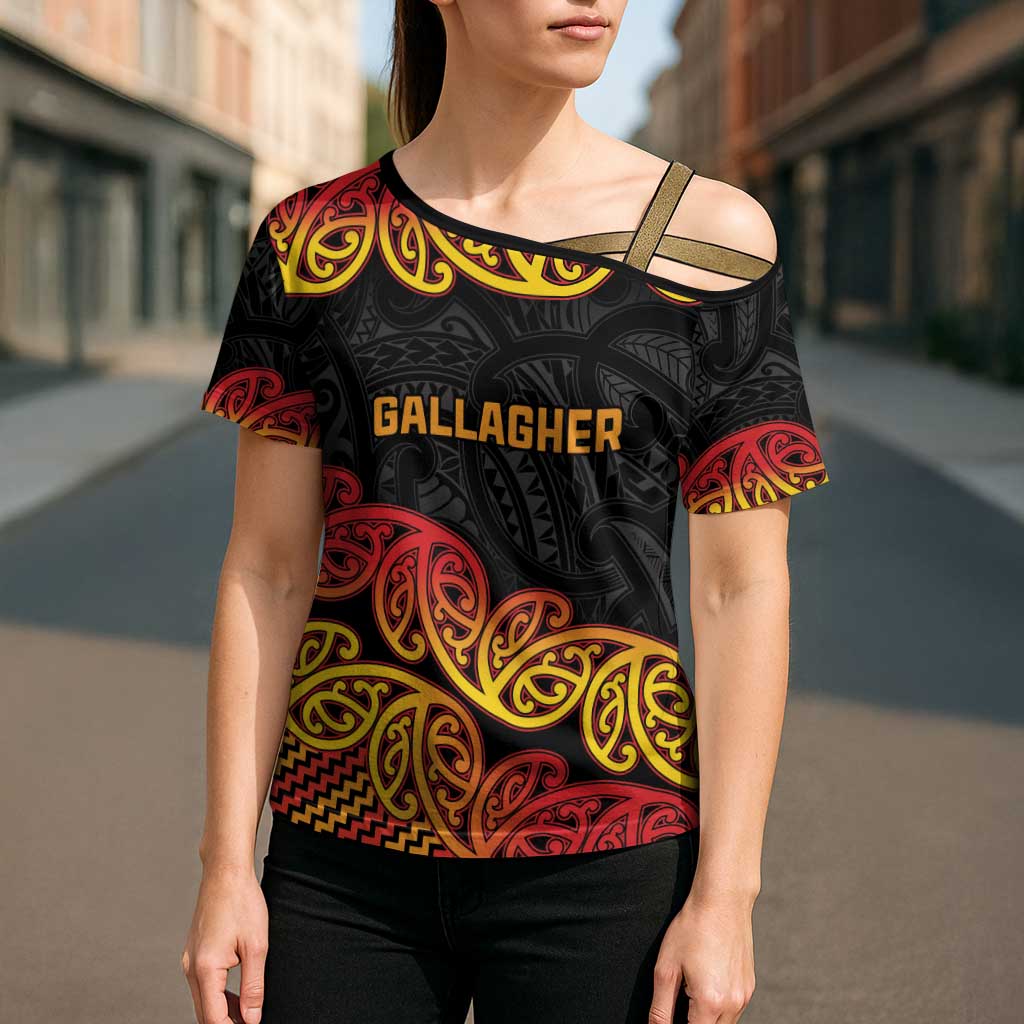 New Zealand Rugby Pacific Custom Cross Shoulder Shirt Rangatira Maori Kowhaiwhai Pattern - Aussie Hoodie