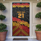 New Zealand Rugby Pacific Custom Door Cover Rangatira Maori Kowhaiwhai Pattern - Aussie Hoodie