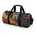 New Zealand Maori Rugby Pacific Custom Duffle Bag Rangatira Maori Kowhaiwhai Pattern