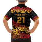 New Zealand Rugby Pacific Custom Family Matching Mermaid Dress and Hawaiian Shirt Rangatira Maori Kowhaiwhai Pattern
