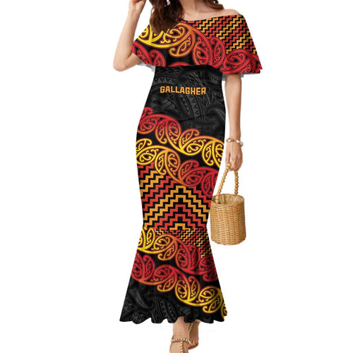 New Zealand Rugby Pacific Custom Family Matching Mermaid Dress and Hawaiian Shirt Rangatira Maori Kowhaiwhai Pattern
