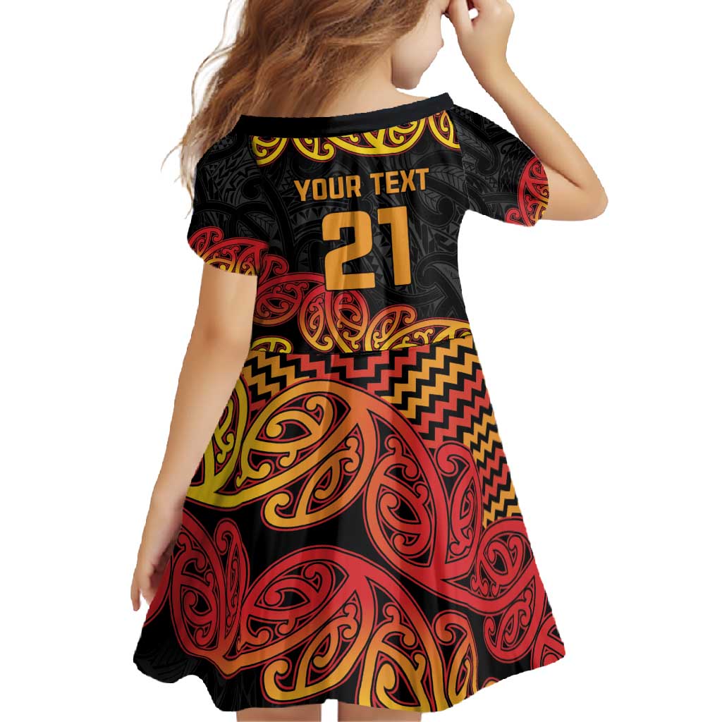 New Zealand Rugby Pacific Custom Family Matching Off Shoulder Maxi Dress and Hawaiian Shirt Rangatira Maori Kowhaiwhai Pattern