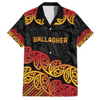 New Zealand Rugby Pacific Custom Family Matching Short Sleeve Bodycon Dress and Hawaiian Shirt Rangatira Maori Kowhaiwhai Pattern