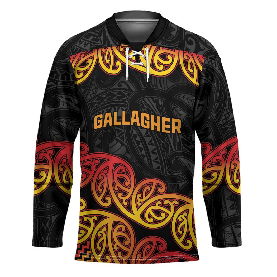 New Zealand Rugby Pacific Custom Hockey Jersey Rangatira Maori Kowhaiwhai Pattern - Aussie Hoodie