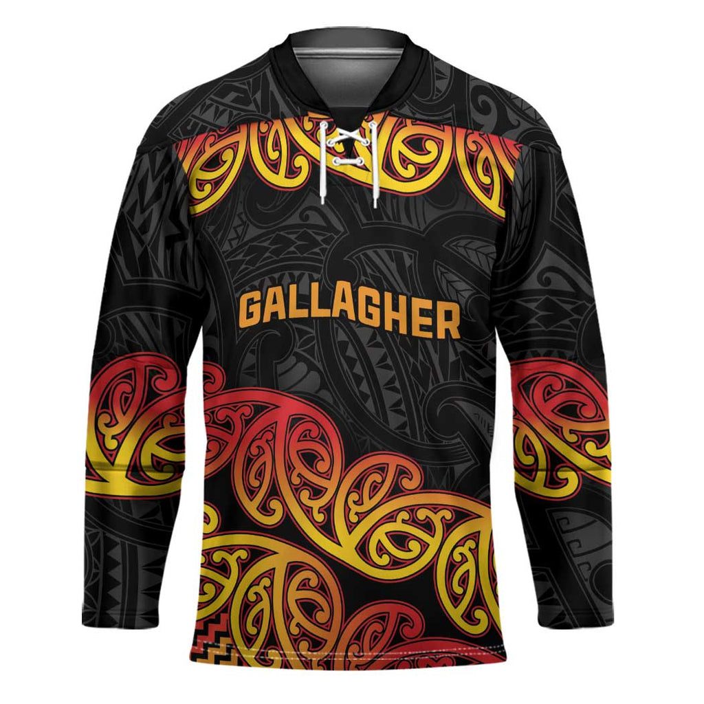 New Zealand Rugby Pacific Custom Hockey Jersey Rangatira Maori Kowhaiwhai Pattern - Aussie Hoodie