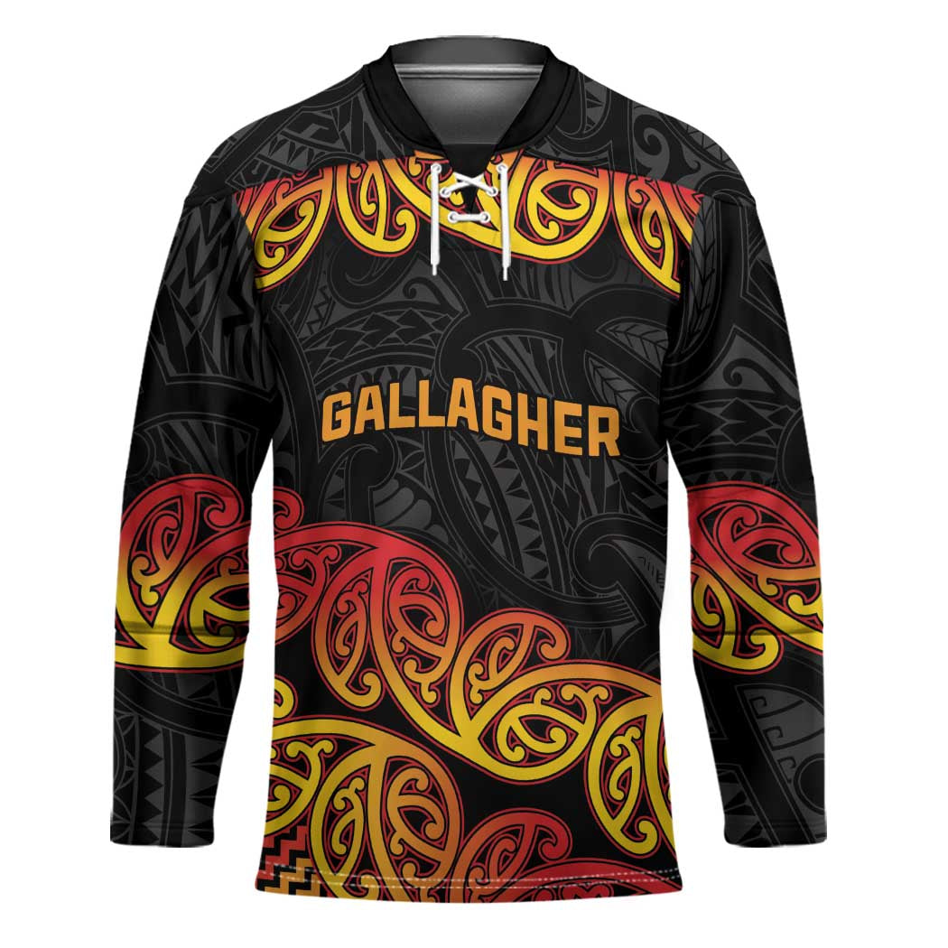New Zealand Rugby Pacific Custom Hockey Jersey Rangatira Maori Kowhaiwhai Pattern - Aussie Hoodie
