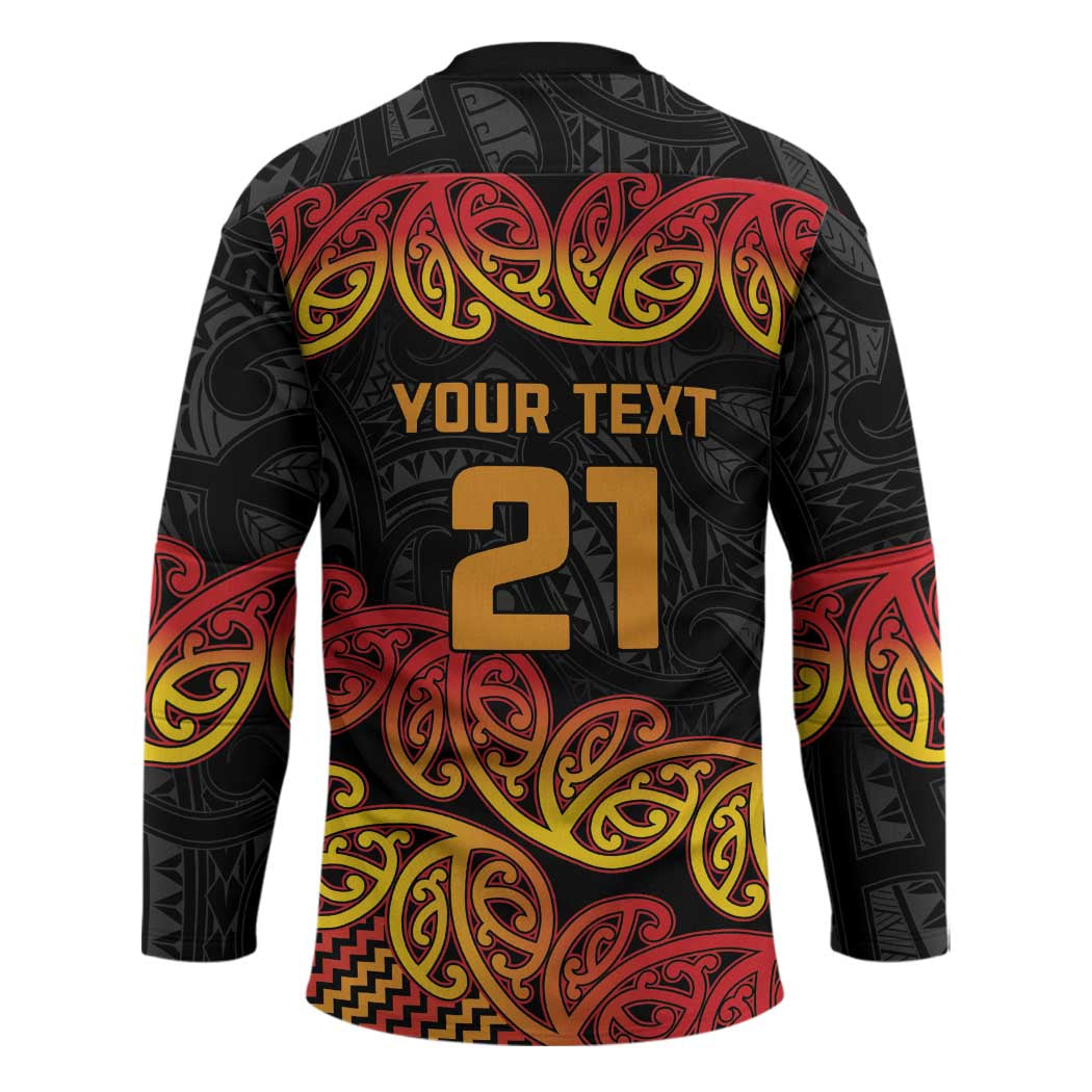 New Zealand Rugby Pacific Custom Hockey Jersey Rangatira Maori Kowhaiwhai Pattern - Aussie Hoodie