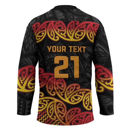 New Zealand Rugby Pacific Custom Hockey Jersey Rangatira Maori Kowhaiwhai Pattern - Aussie Hoodie