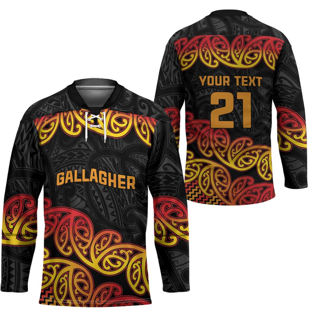 New Zealand Rugby Pacific Custom Hockey Jersey Rangatira Maori Kowhaiwhai Pattern - Aussie Hoodie