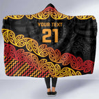 New Zealand Rugby Pacific Custom Hooded Blanket Rangatira Maori Kowhaiwhai Pattern