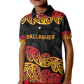 New Zealand Rugby Pacific Custom Kid Polo Shirt Rangatira Maori Kowhaiwhai Pattern