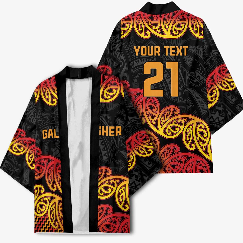 New Zealand Rugby Pacific Custom Kimono Rangatira Maori Kowhaiwhai Pattern - Aussie Hoodie