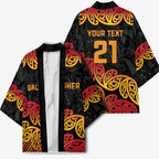 New Zealand Rugby Pacific Custom Kimono Rangatira Maori Kowhaiwhai Pattern - Aussie Hoodie