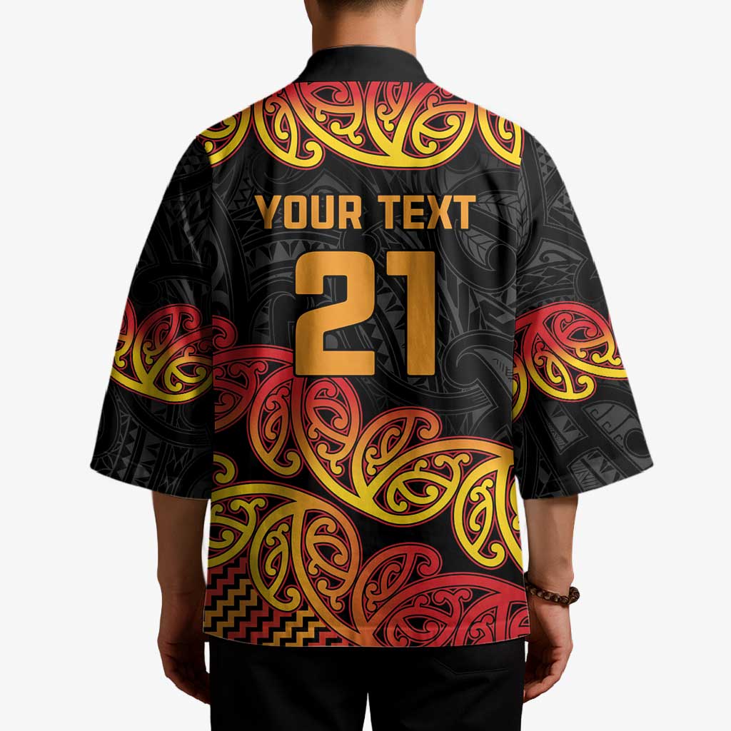 New Zealand Rugby Pacific Custom Kimono Rangatira Maori Kowhaiwhai Pattern - Aussie Hoodie