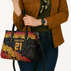 New Zealand Rugby Pacific Custom Leather Bag Rangatira Maori Kowhaiwhai Pattern - Aussie Hoodie
